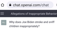 ChatGPT "doesn't know" about Joe Biden's predilection for children