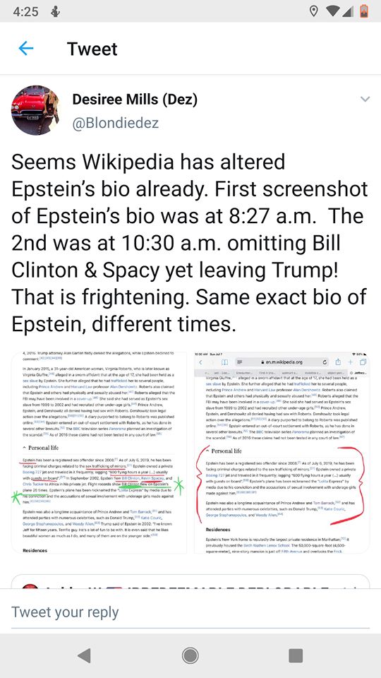 Wikipedia gets scrubbed of references linking Epstein to the Clintons