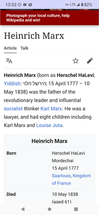 Who was Karl Marx's father?