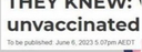 First they falsely blamed us for COVID deaths.  Will they soon blame us for "not telling them about vaccines being harmful"?