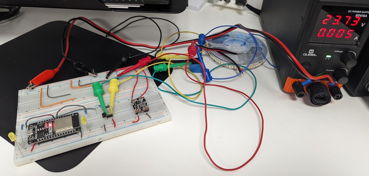 How to control a 24 volt LED strip using an ESP32 and ESPHome — Rudd-O.com