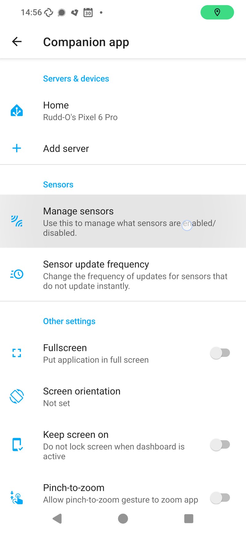 Accessing manage sensors of the companion app.jpg