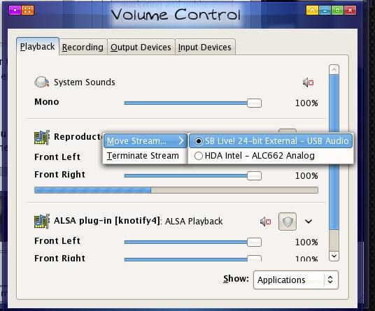 Changing the sound card