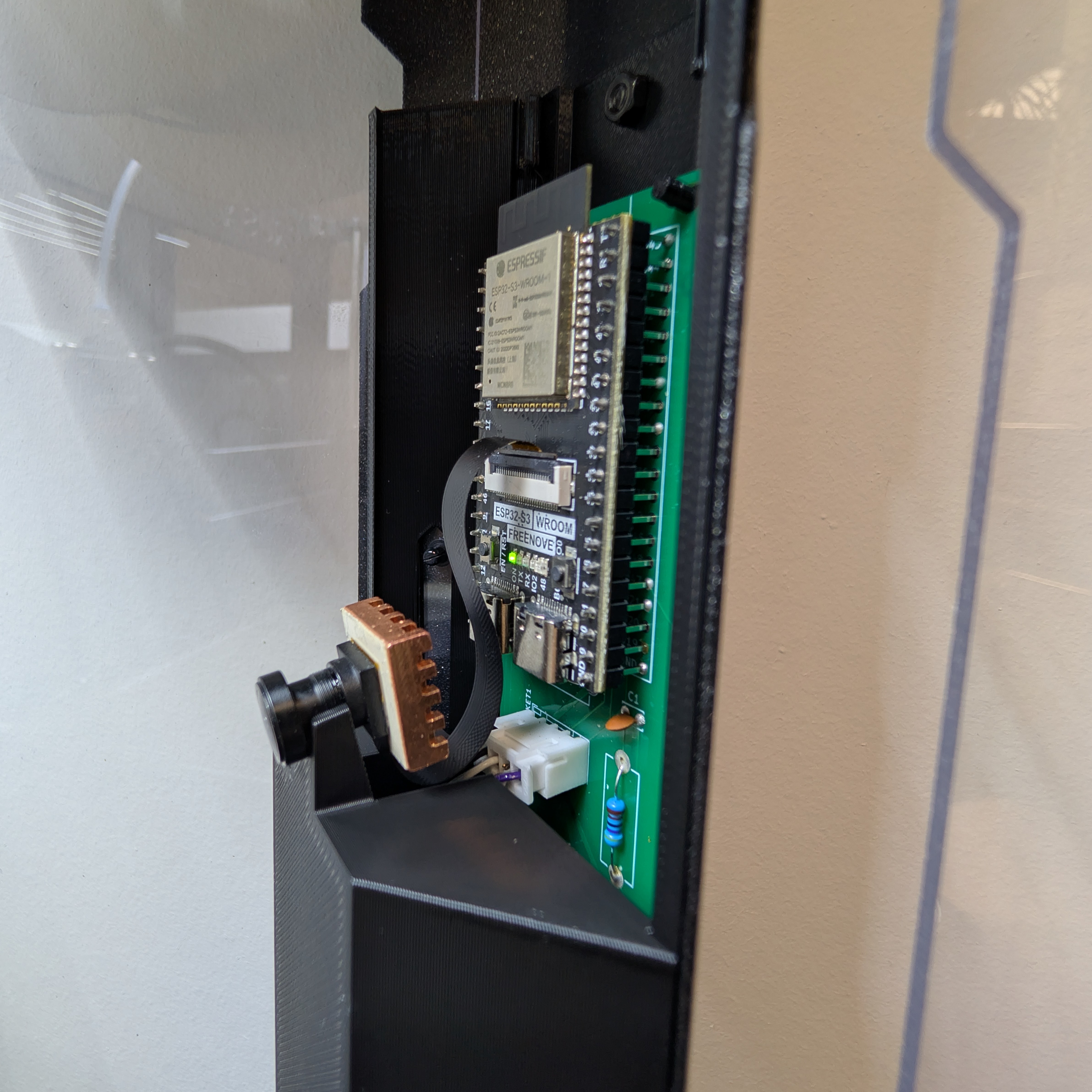 Camera connected and seated onto lower cover camera support.jpg