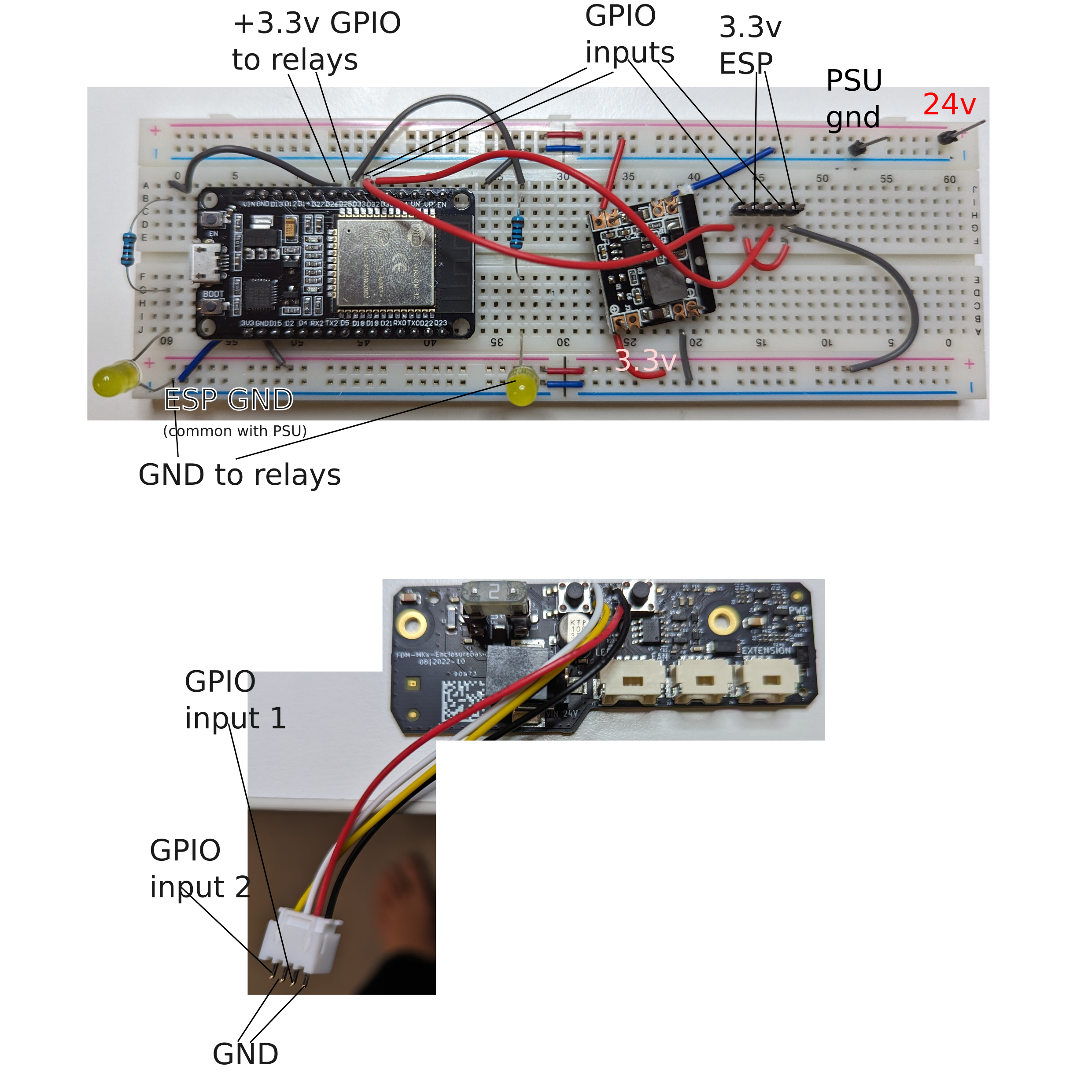 Photographical diagram of breadboard circuit to test push buttons.svg